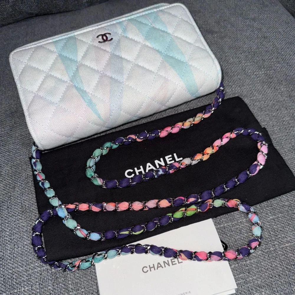Chanel wallet on chain denim jungle crossbody bag